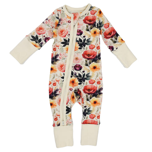 Organic Cotton Baby Pajamas 2-Way Zip Front Zipper Sleeper, Cassia Organic Earthy Clothing