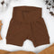 Organic Cotton High Waist Baby Shorts, Chestnut Organic Earthy Clothing