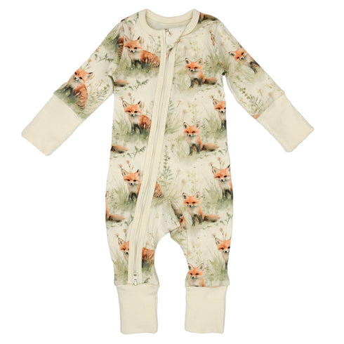 Organic Cotton Baby Pajamas 2-Way Zip Front Zipper Sleeper, Clover Organic Earthy Clothing