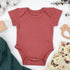 Organic Cotton Short Sleeve Baby Bodysuit, Dusty Rose Organic Earthy Clothing
