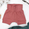Organic Cotton High Waist Baby Shorts, Dusty Rose Organic Earthy Clothing