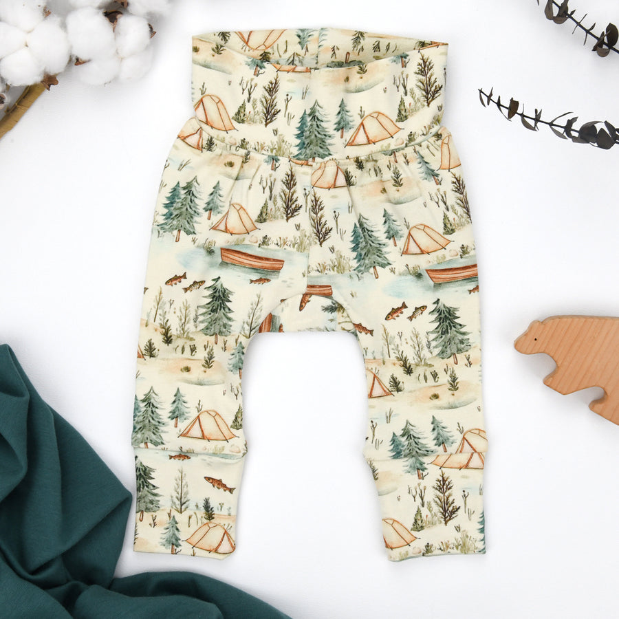 Organic Cotton High Waist Baby Pants, Everett Organic Earthy Clothing