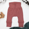 Organic Cotton High Waist Baby Pants, Dusty Rose Organic Earthy Clothing