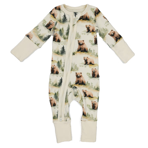 Organic Cotton Baby Pajamas 2-Way Zip Front Zipper Sleeper, Hemlock Organic Earthy Clothing