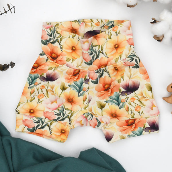 Organic Cotton High Waist Baby Shorts, Lilly Organic Earthy Clothing
