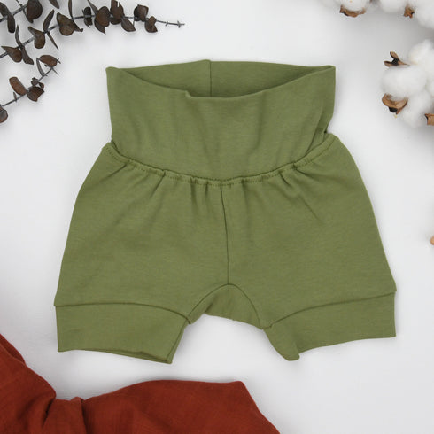 Organic Cotton High Waist Baby Shorts, Oregano Organic Earthy Clothing
