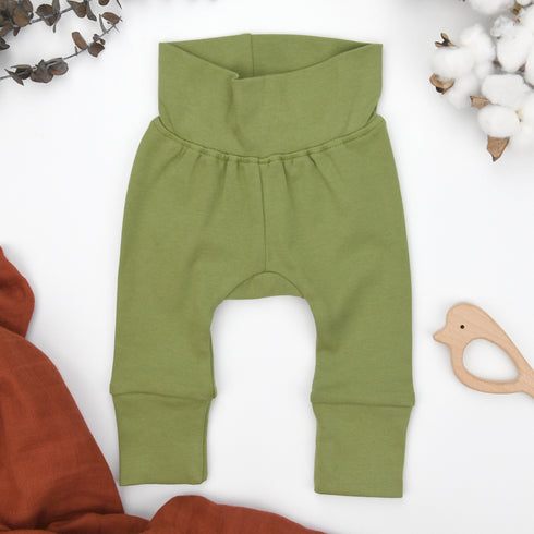 Organic Cotton High Waist Baby Pants, Oregano Organic Earthy Clothing