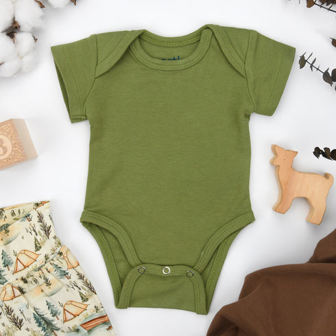 Organic Cotton Short Sleeve Baby Bodysuit, Oregano Organic Earthy Clothing