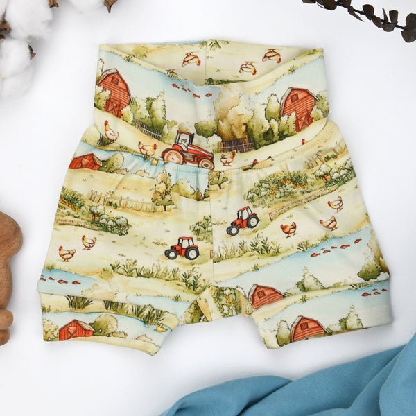 Organic Cotton High Waist Baby Shorts, Ranger Organic Earthy Clothing