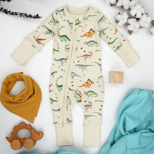 Organic Cotton Baby Pajamas 2-Way Zip Front Zipper Sleeper, Ziggy Organic Earthy Clothing