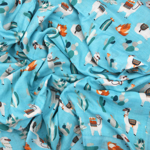 Peru 2 Layer Muslin Blanket Swaddle 100% Organic Cotton Organic Earthy Clothing