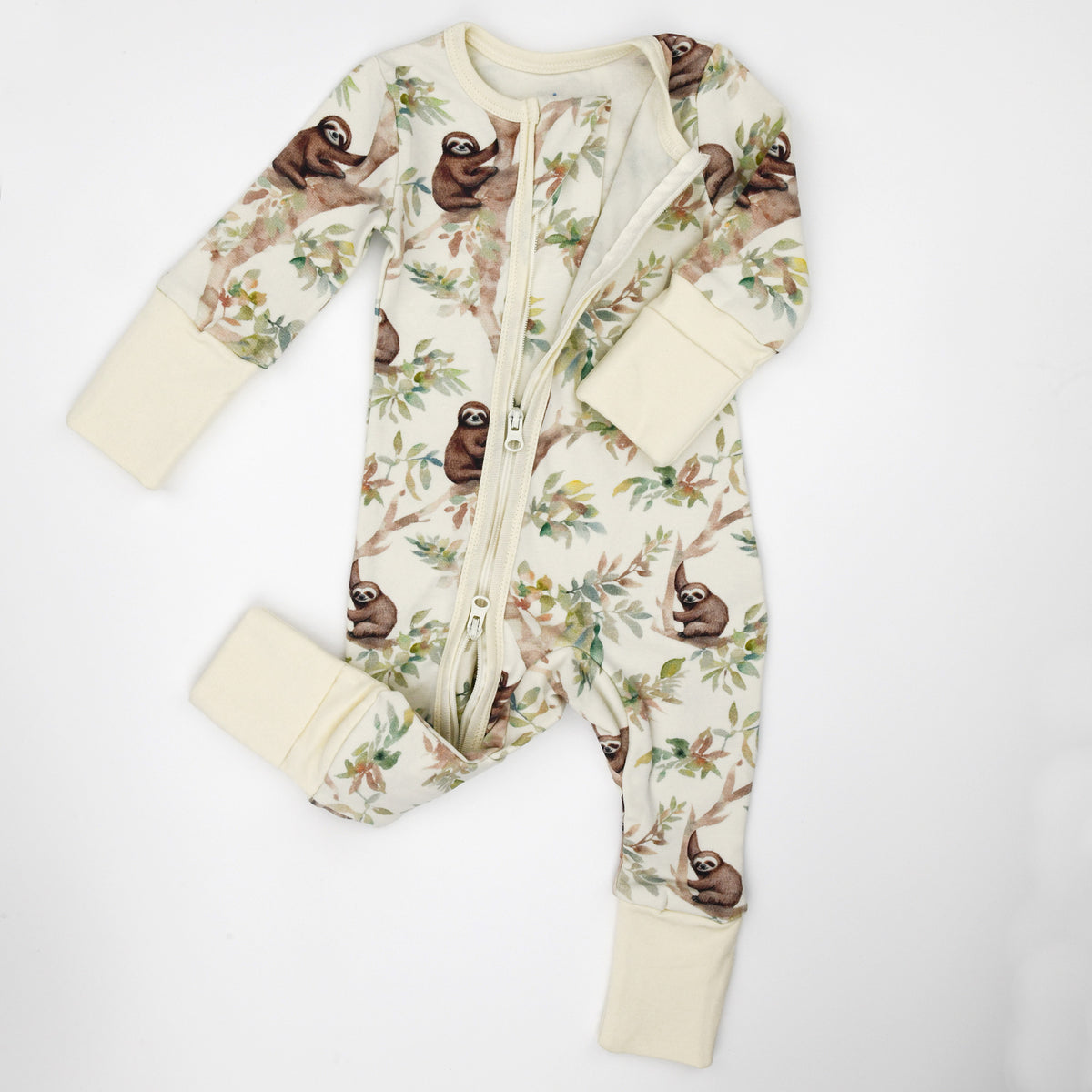 Organic Cotton Baby Pajamas 2-Way Zip Front Zipper Sleeper, Cleo – Earthy