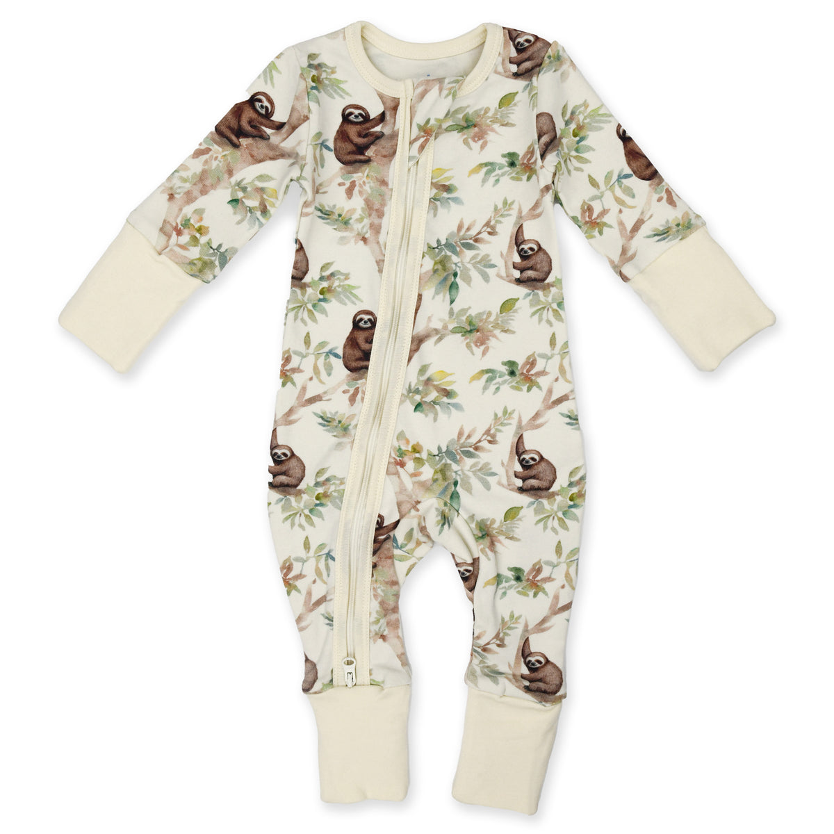 Organic Cotton Baby Pajamas 2-Way Zip Front Zipper Sleeper, Cleo – Earthy